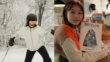 【 井上咲楽 】スキー “15年以上ぶり”　 “外気は冷たい・体はホクホク” 「露天風呂みたい」うどんも堪能
