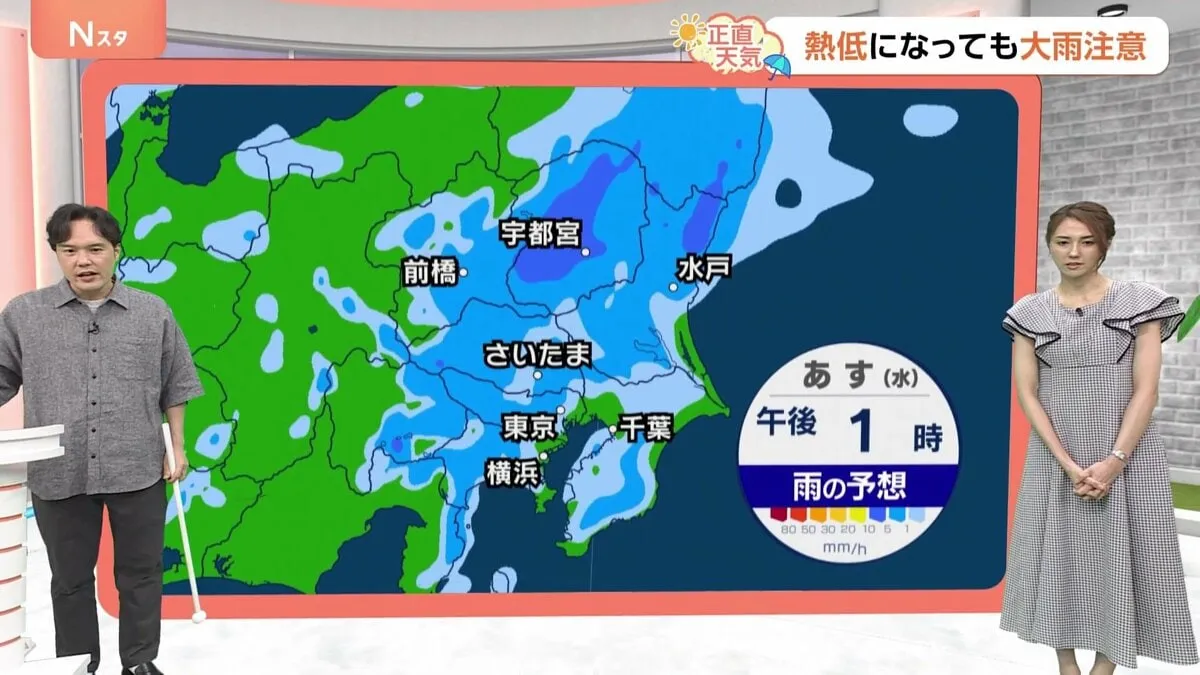 【6月25日 関東の天気】一日雨　局地的に雷も