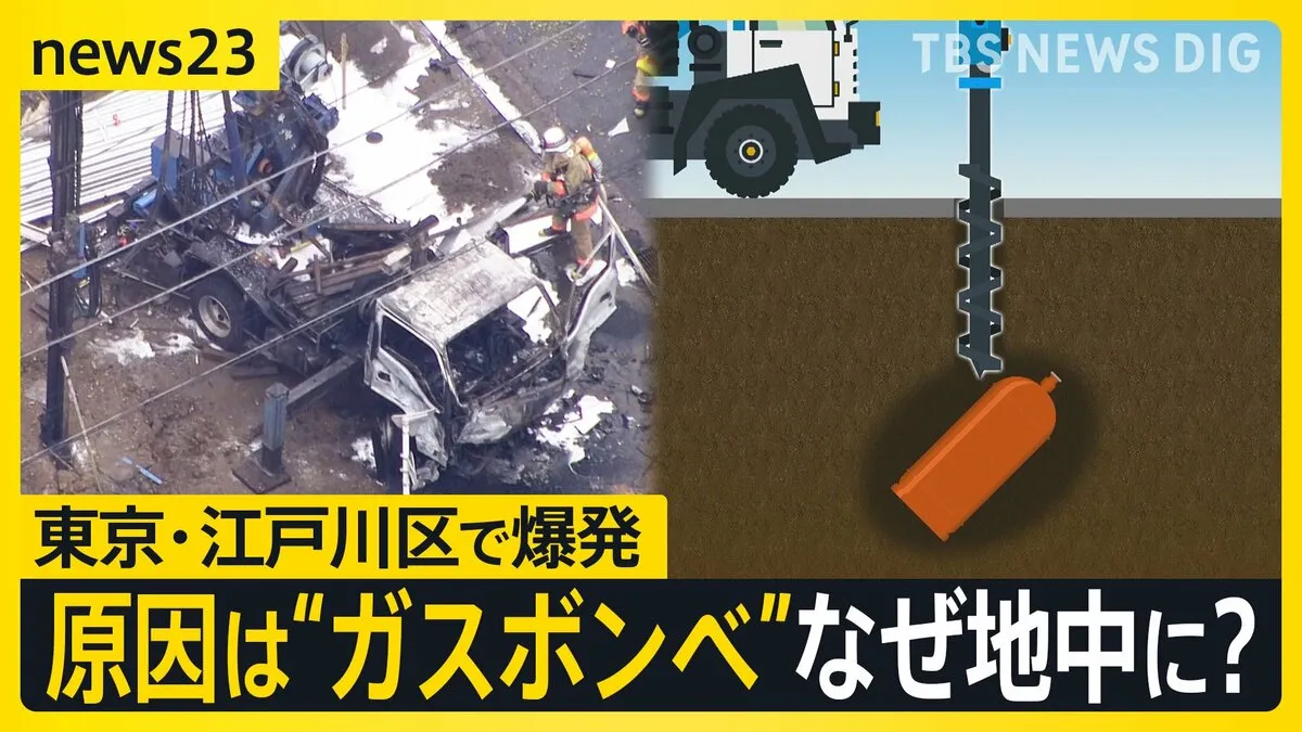 住宅街に“炎と衝撃” 東京・江戸川区で爆発 原因は“ガスボンベ”なぜ地中に?【news23】