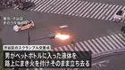 渋谷スクランブル交差点で液体まき火をつけたとみられる50代の男　往来妨害の疑いで逮捕