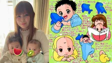 【 中川翔子 】　双子まもなく生後4か月　「もう7㎏？」　抱っこひもの限界・ベビーカーの悩み　絵日記で告白