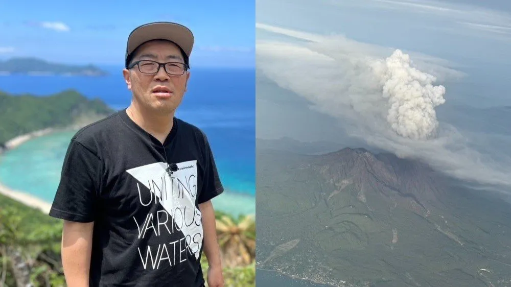 【ドランクドラゴン】桜島噴火で鈴木拓さん「鹿児島危なかった！」「帰れなかったかも」機上から噴煙激写
