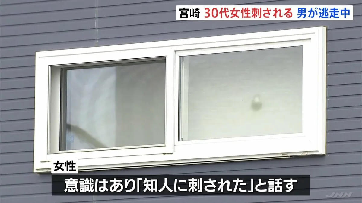 帰宅した30代女性が室内にいた男に刺される　男は逃走中　女性は「知人に刺された」と話す　宮崎・新富町