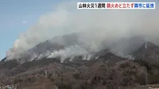 山梨・上野原市の山林火災 発生から1週間経過もいまだ山の広い範囲から煙　空気の乾燥続き鎮火のめど立たず