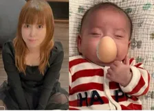 【 中川翔子 】　双子の「弟くんがサムズアップしました」　その他にも…「シェー」・「大仏」・「天使」のポーズも　「寝相が毎回面白すぎてなにかただものじゃない感じがする」