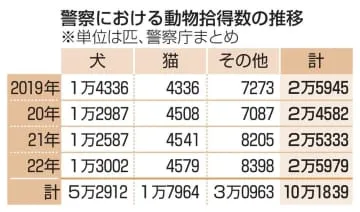 動物の「落とし物」10万匹