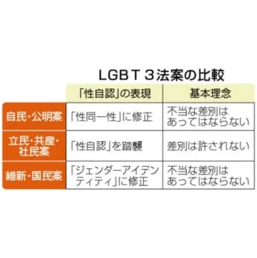 LGBT法与党案、今国会成立へ