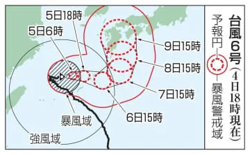 台風6号、沖縄・奄美に再接近