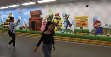 マリオの壁画、京都に登場