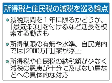 減税期間や所得制限の有無が論点