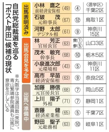 自民党総裁選、過去最多の争いへ