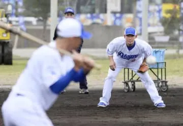 中日の中田、合流初日で存在感