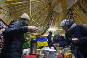 ブチャにカザフ伝統住居