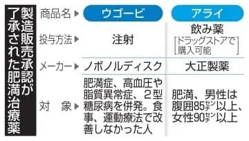 新肥満薬、相次ぎ承認へ